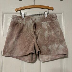 Purple tie dye shorts